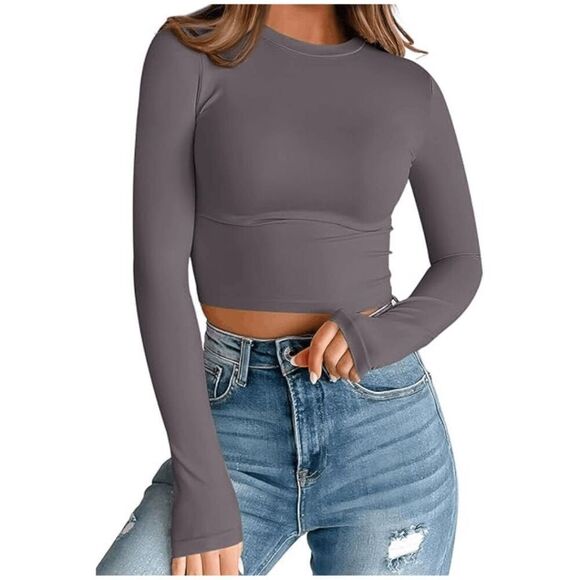Women’s Long Sleeve Crop Top – NWT - L - Picture 4 of 4